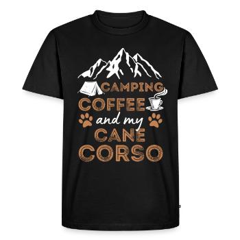 Cane Corso Coffee Camping Dog Cafe - Men's Premium Organic T-Shirt - black - Front - Nico (187cm)