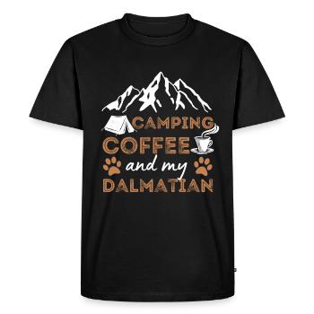 Dalmatian Coffee Camping Dog Cafe - Men's Premium Organic T-Shirt - black - Front - Nico (187cm)