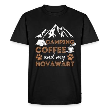 Hovawart Coffee Camping Dog Cafe - Men's Premium Organic T-Shirt - black - Front - Nico (187cm)