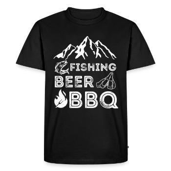 fishing, fishing, beer and BBQ lovers - Men's Premium Organic T-Shirt - black - Front - Nico (187cm)