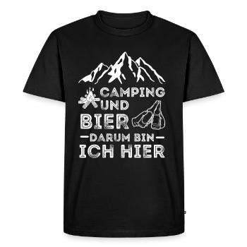 Amateurs de camping et de bière - T-shirt Premium bio Homme - noir - Devant - Nico (187cm)