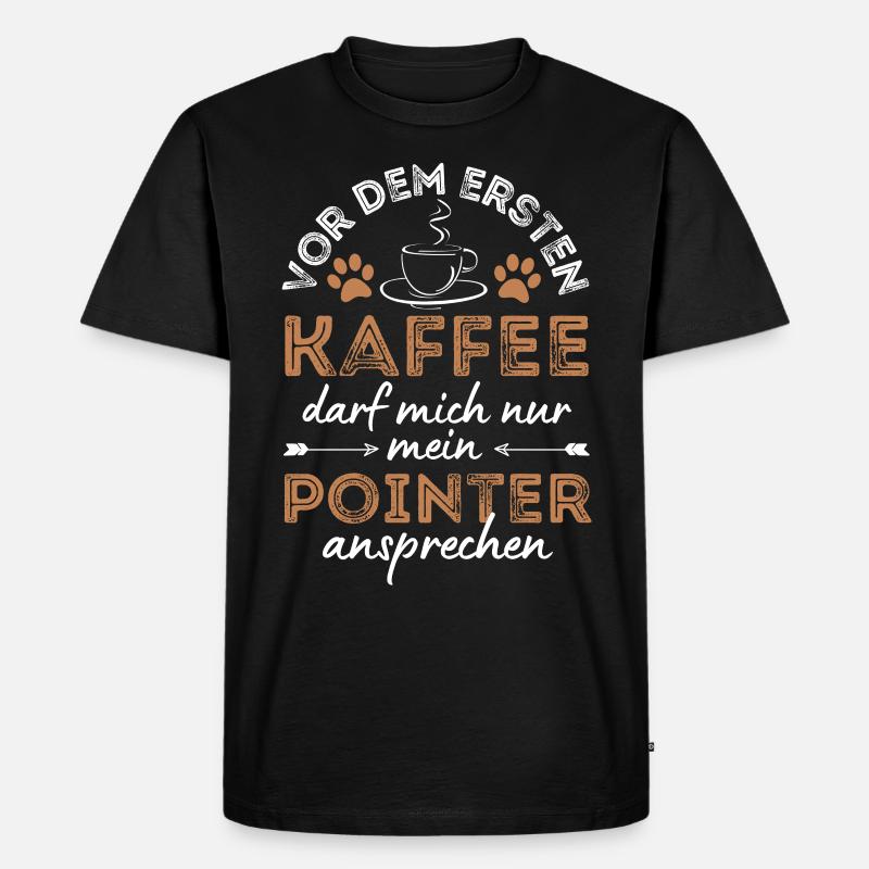 English Pointer Kaffee Hund Cafe - Männer Premium Bio T-Shirt - Schwarz