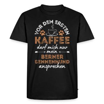 Bernese Mountain Dog Coffee Dog Cafe - Men's Premium Organic T-Shirt - black - Front - Nico (187cm)