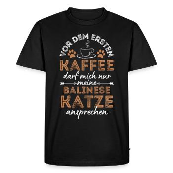 Café balinais Cat Coffee - T-shirt Premium bio Homme - noir - Devant - Nico (187cm)