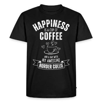 Border Collie Coffee Dog Cafe - T-shirt Premium bio Homme - noir - Devant - Nico (187cm)