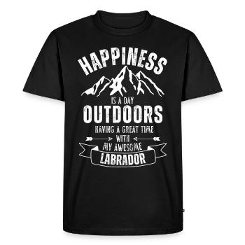 Labrador Chien de plein air Nature Randonnée Camping - T-shirt Premium bio Homme - noir - Devant - Nico (187cm)