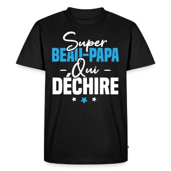 Super beau papa qui déchire - T-shirt Premium bio Homme - noir - Devant - Nico (187cm)