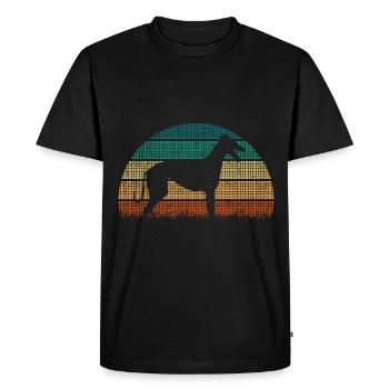Galgo Español Dog Greyhound Vintage Retro - Men's Premium Organic T-Shirt - black - Front - Nico (187cm)
