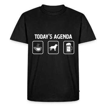 Agenda du jour - Bière - Chien - - T-shirt Premium bio Homme - noir - Devant - Nico (187cm)