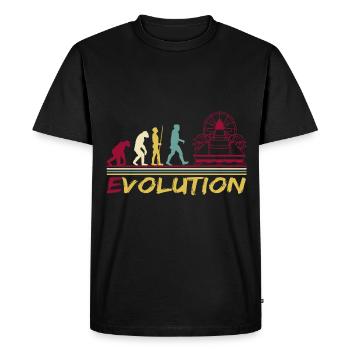 Airboat Swamp Boat Hovercraft Evolution Vintage - Men's Premium Organic T-Shirt - black - Front - Nico (187cm)