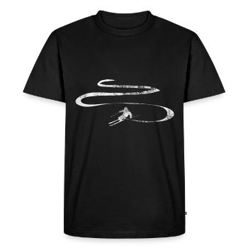 Ligne courbe - Ski - (4) - T-shirt Premium bio Homme - noir - Devant - Nico (187cm)
