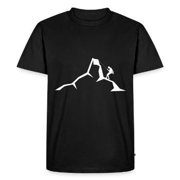 Mountain - Climbing - (7) - Men's Premium Organic T-Shirt - black - Front - Nico (187cm)