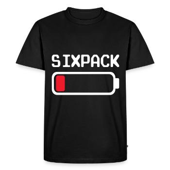 Funny Washboard Design - Six Pack Battery - Men's Premium Organic T-Shirt - black - Front - Nico (187cm)