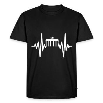 mon cœur dort pour Berlin Design - T-shirt Premium bio Homme - noir - Devant - Nico (187cm)