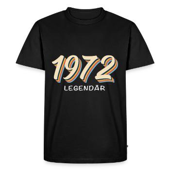 Birthday Born in 1972 Legendary since 1972 - Men's Premium Organic T-Shirt - black - Front - Nico (187cm)