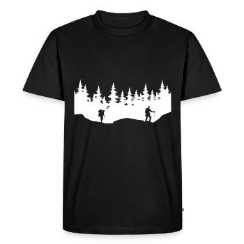 Trees - Hiking - (2) - Men's Premium Organic T-Shirt - black - Front - Nico (187cm)
