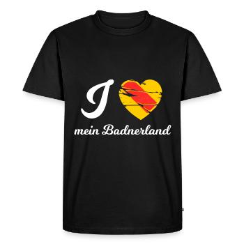 I love the Badnerland - Men's Premium Organic T-Shirt - black - Front - Nico (187cm)