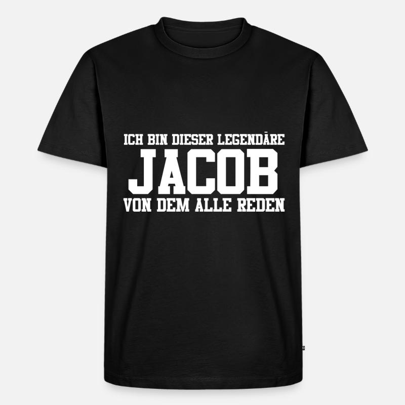 Jacob Name Design - Männer Premium Bio T-Shirt - Schwarz