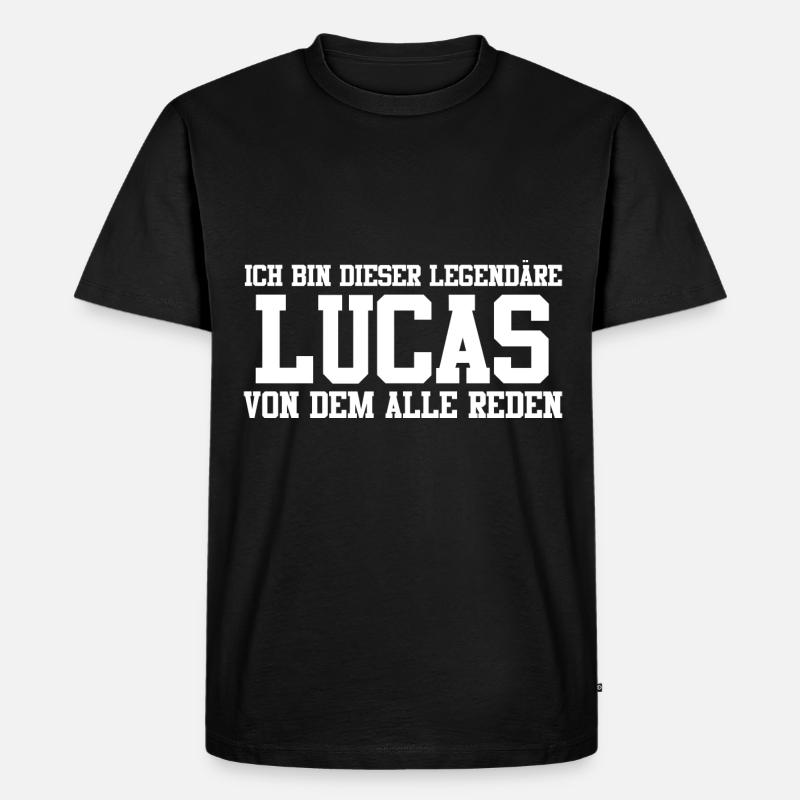 Lucas Name Design - Männer Premium Bio T-Shirt - Schwarz