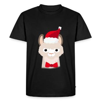 Lama de Noël laid - T-shirt Premium bio Homme - noir - Devant - Nico (187cm)