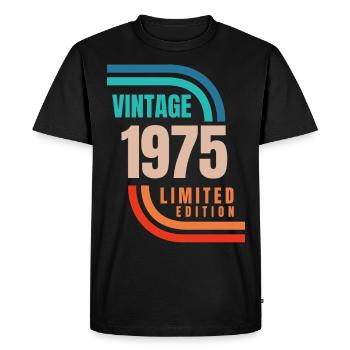 édition limitée millésime 1975 - T-shirt Premium bio Homme - noir - Devant - Nico (187cm)