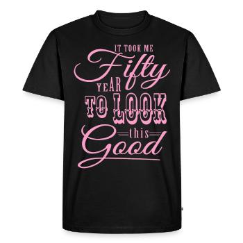 50e anniversaire - T-shirt Premium bio Homme - noir - Devant - Nico (187cm)