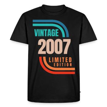 Édition limitée Millésime 2007 - T-shirt Premium bio Homme - noir - Devant - Nico (187cm)
