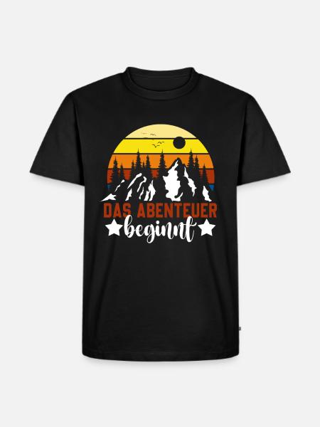 Das Abenteuer Beginnt - Männer Premium Bio T-Shirt - Schwarz