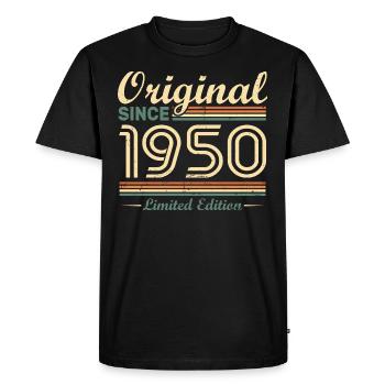 Original 1950 Vintage cadeau d'Anniversaire Rétro - T-shirt Premium bio Homme - noir - Devant - Nico (187cm)