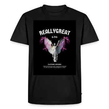 Angel - Männer Premium Bio T-Shirt - Schwarz - Vorne - Nico (187cm)