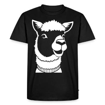 Funny Alpaca Silhouette Cheeky Fun Alpacas - Men's Premium Organic T-Shirt - black - Front - Nico (187cm)