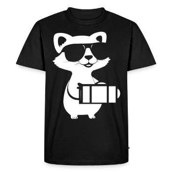 Furet portant des lunettes de soleil Cool Ferrets - T-shirt Premium bio Homme - noir - Devant - Nico (187cm)