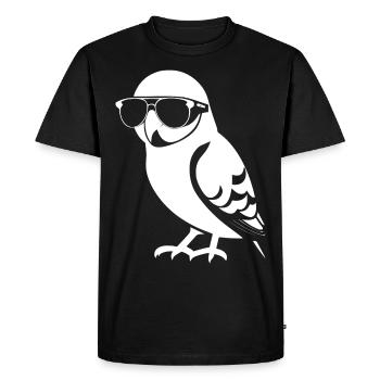 Funny Bird Wearing Sunglasses Cool Bourke's Parak - Men's Premium Organic T-Shirt - black - Front - Nico (187cm)
