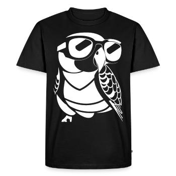 Drôle d’oiseau portant des lunettes de soleil Cool Bourke’s Parak - T-shirt Premium bio Homme - noir - Devant - Nico (187cm)