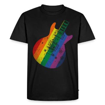 Guitare Pride Flag - T-shirt Premium bio Homme - noir - Devant - Nico (187cm)