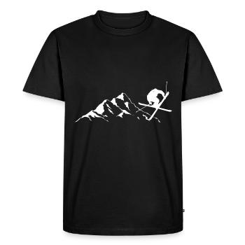 Montagne - Ski - (15) - T-shirt Premium bio Homme - noir - Devant - Nico (187cm)