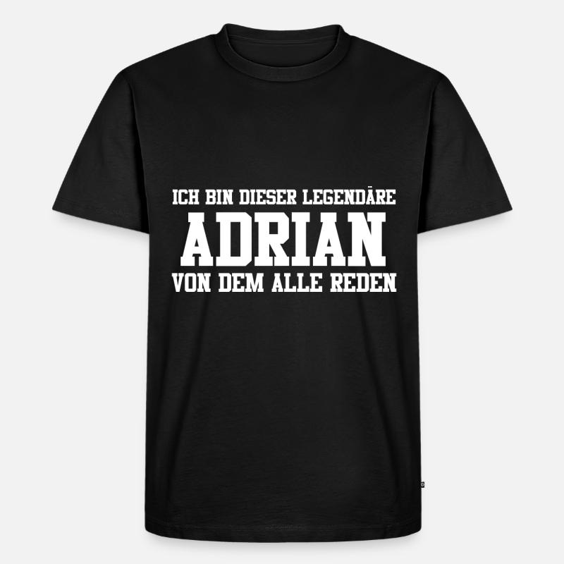 Adrian Name Design - Männer Premium Bio T-Shirt - Schwarz