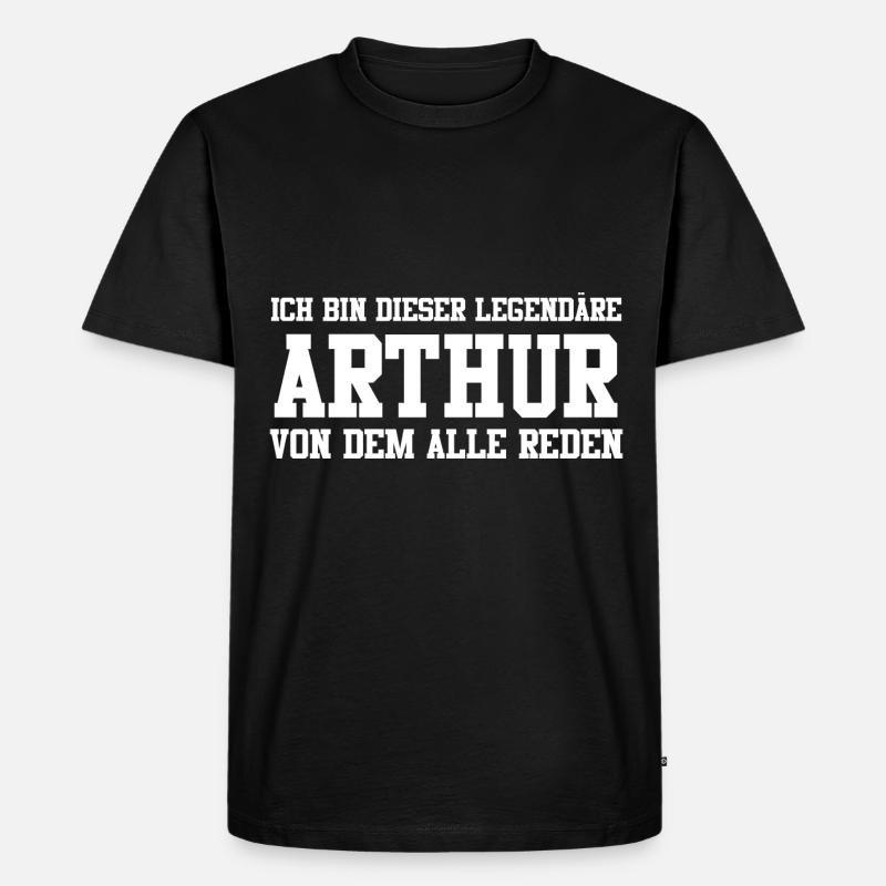 Arthur Name Design - Männer Premium Bio T-Shirt - Schwarz