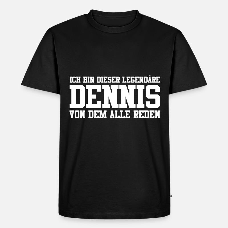 Dennis Name Design - Männer Premium Bio T-Shirt - Schwarz