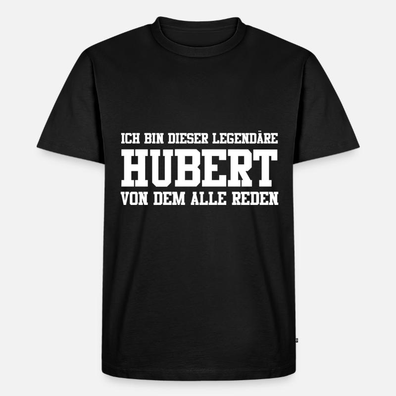 Hubert Name Design - Männer Premium Bio T-Shirt - Schwarz
