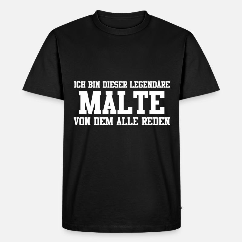Malte Name Design - Männer Premium Bio T-Shirt - Schwarz
