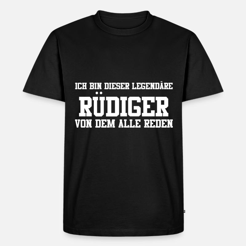 Rüdiger Name Design - Männer Premium Bio T-Shirt - Schwarz