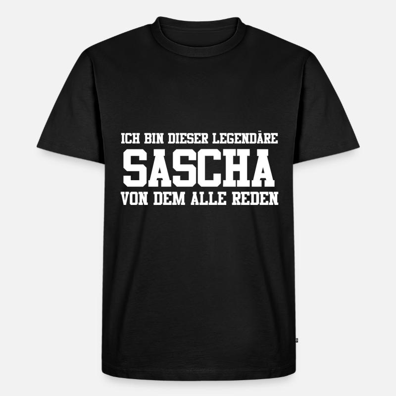 Sascha Name Design - Männer Premium Bio T-Shirt - Schwarz