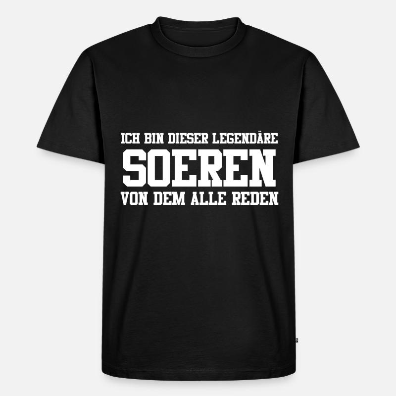 Soeren Name Design - Männer Premium Bio T-Shirt - Schwarz