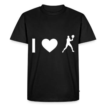 I heart and tennis - - Men's Premium Organic T-Shirt - black - Front - Nico (187cm)