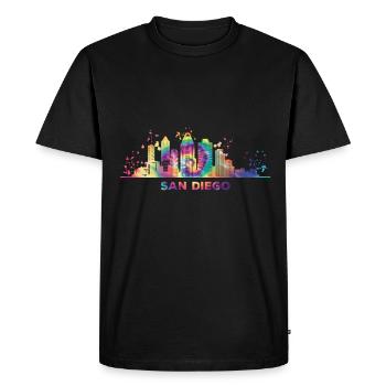 San Diegan Skyline San Diego - T-shirt Premium bio Homme - noir - Devant - Nico (187cm)