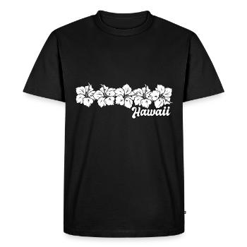 Fleurs d’hibiscus hawaïennes d’Hawaï - T-shirt Premium bio Homme - noir - Devant - Nico (187cm)