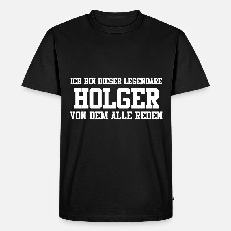 Holger Name Design - Männer Premium Bio T-Shirt - Schwarz