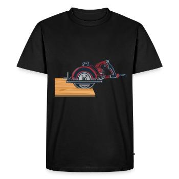 Menuisier à la scie - T-shirt Premium bio Homme - noir - Devant - Nico (187cm)