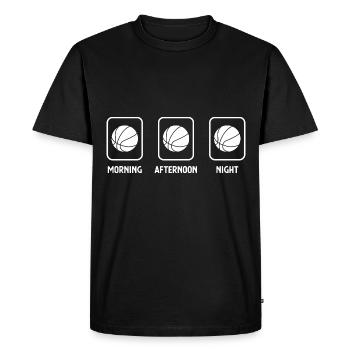 Morning, Afternoon, Evening and Basketball - (3) - Men's Premium Organic T-Shirt - black - Front - Nico (187cm)